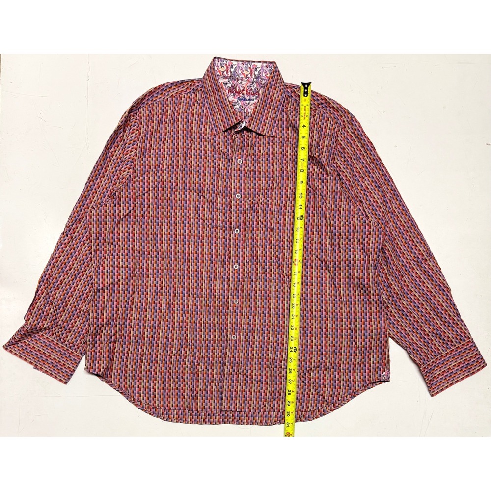 Robert Graham Exclusive Mens 4XL Classic Fit Geometric Button Down Flip Cuff